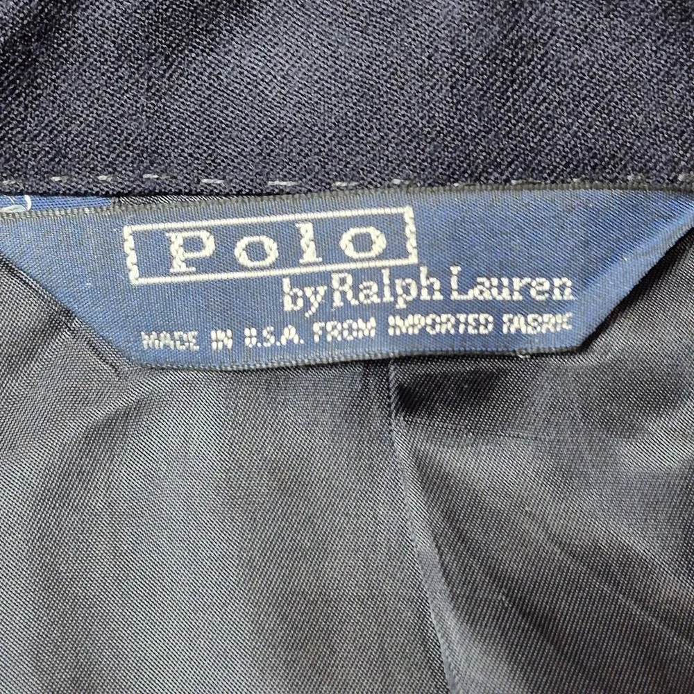 VTG Polo Ralph Lauren Men's 41 Navy Wool Blazer Gold Buttons USA Union Made